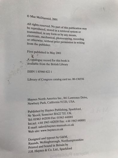Joey Dunlop official biography printed in 2001 by Haynes