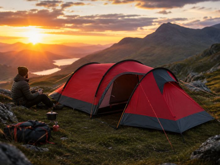 3-Person Trekking Tent Siliconized  Aluminium  Poles