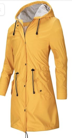 Women's PU Rain Jacket with Hood, Waterproof Windbreaker