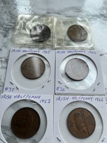 Irish Halfpennies x 6. Two for 1 euro or 2.50 the lot