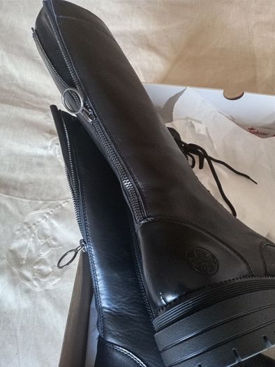 Boots Ladies Rieker Zip Lace High Leg Boot Size 38 (5)