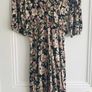 Ladies black-based floral print midi dress: Size 10 Image 2