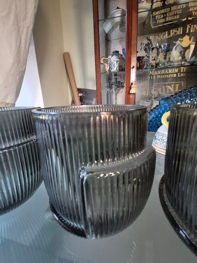 Vintage 3 glass plant holders