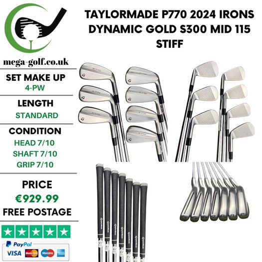 Taylormade P770 2024 Irons / 4-Pw / Dynamic Gold S300 Mid 115 Stiff