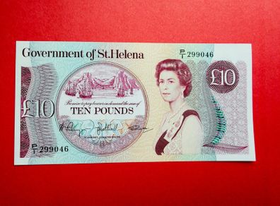 Saint Helena  10  POUNDS    1985   . Pick  9b  Scarce  ( Uncirculated )
