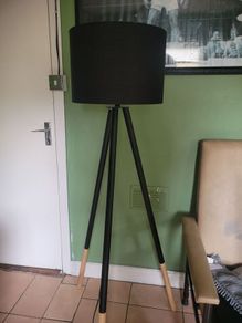 Tall black floor lamp