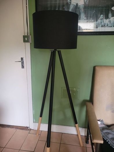 Tall black floor lamp