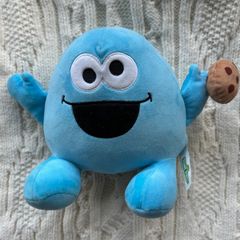 Cookie Monster about 7.5 Inch Squashy Podgies Plush Soft Toy Sesame Street Used Please look at the pictures