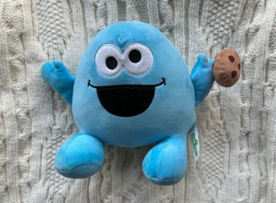 Cookie Monster about 7.5 Inch Squashy Podgies Plush Soft Toy Sesame Street Used Please look at the pictures