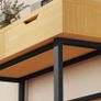 Console table 120 cm, narrow console with 2 drawers, metal frame and handleless design, natural wood Image 4