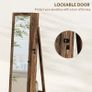 360 Swivel Jewellery Cabinet, Free Standing Full Length Mirror with Storage, Lockable Jewellery Organiser with Built-in Makeup Mirror and Storage Shelves for Bedroom, Rustic Brown Image 7
