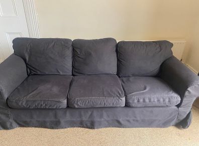 Ikea Black 3 seater sofa