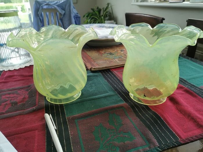 Vaseline Glass Lampshades