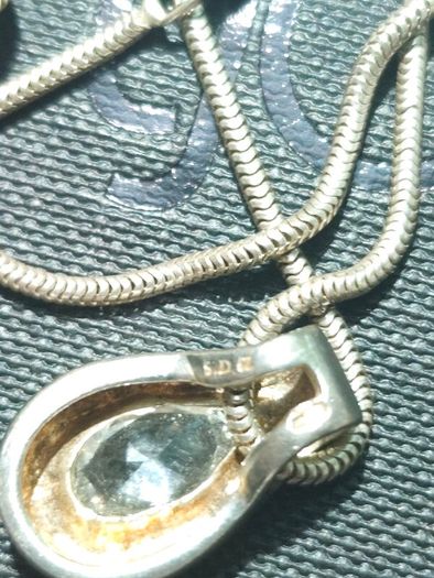 Sterling silver necklace with stone