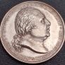 1817 France Louis XVIII Silver Medal XF Equestrian Statue Restoration Henrico Magno Image 2