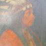 Antique  (American, 1886-1953) Portrait of an Indian Chief Oil on Canvas  28 x 21 inches Image 8