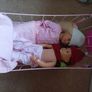 Our Generation Dolls Bundle & Pink Metal Doll Cot with Bedding. Unwanted present for grandchild who is too old to play with them. Image 2