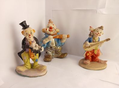 ceramic clowns dancing clown vintage figurine statues colourful vintage /antique  great gift present display decor  musical musician music dancing  rabbit  hat monkey hand painted figurine art deco porcelain doll