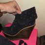Mulberry Ink Blue Studded Wedges Size 41 Image 9