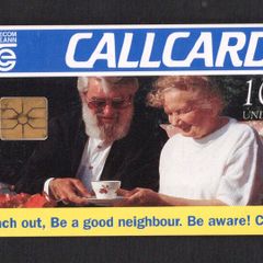 1996 Ireland 10 unit "Reach Out" initiative encourages people to visit their elderly neighbours regularly and make sure they are not unwell or vulnerable (Gemplus GEM1) Call Card Used. Telecom Eireann card number 1137.