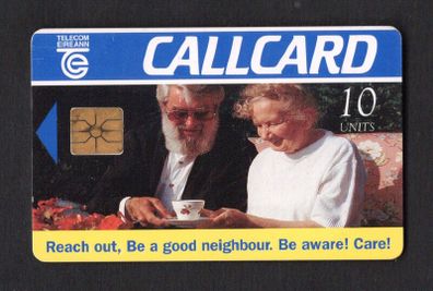 1996 Ireland 10 unit "Reach Out" initiative encourages people to visit their elderly neighbours regularly and make sure they are not unwell or vulnerable (Gemplus GEM1) Call Card Used. Telecom Eireann card number 1137.