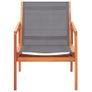 Garden Lounge Chair Grey Solid Eucalyptus Wood and Textilene Image 2