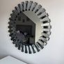 : Round Sunburst Starburst Wall Mirror - Smoked Grey Silver - 80cm Image 2