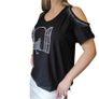 Tops Women Coldshoulder cat Image 3