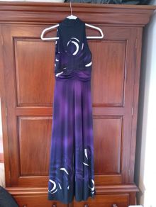 Purple and black maxi dress