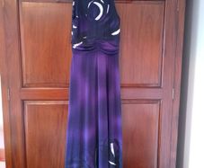 Purple and black maxi dress