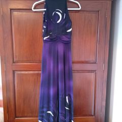 Purple and black maxi dress