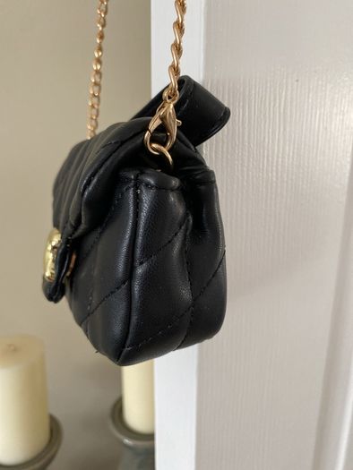 Cute Small Quilted black cross over bag