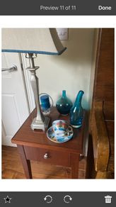 W J Sampson Pillar Lamp with silk shade , IKEA Salong Vase designed by Johanna Jelinek or another Free Item