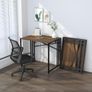83 cm Folding Small Desk, Writing Gaming Computer Camping Desk for Small Spaces, No Assembly Required Home Office Table, Espresso Image 5