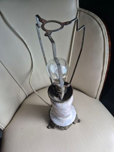 Mid Century Vintage Retro Marble gold ornate metal lamp base