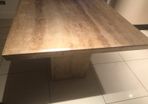 Solid granite table for sales as good as new cream and beige in colour and 6 chairs