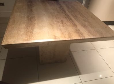 Solid granite table for sales as good as new cream and beige in colour and 6 chairs