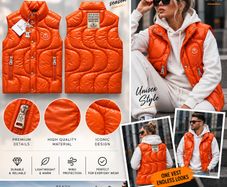 Premium Orange Puffer Gilet Unisex
