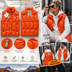 Premium Orange Puffer Gilet Unisex