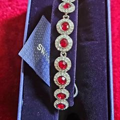 swarovski red stone bracelet