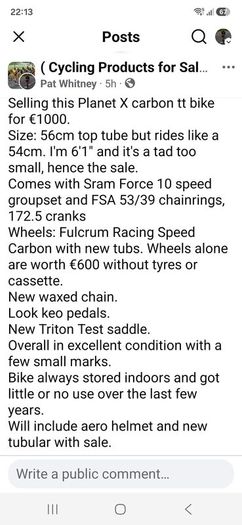 Planet X Carbon TT bike for sale.