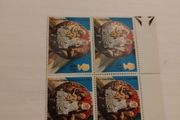 Block of UK 1974 Royal Mail Christmas Stamp 4.5p
