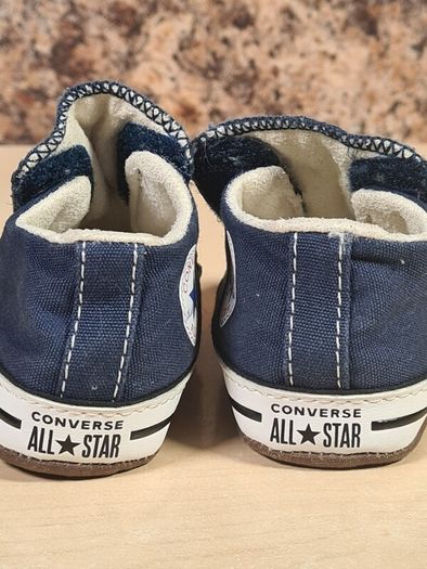 baby CONVERSE trainers runners shoes navy velcro fastened Size UK 3 EU 19  11.5cm infants