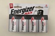 Energizer MAX D Batteries 4 Pack