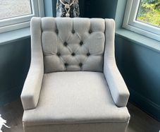 grey armchair