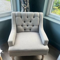 grey armchair