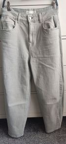 Dunnes Stores Washed Light Sage Green Barrel Jeans UK 10