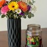 3D Printed Vase, Modern Textured Flower Vase, Minimalist Home Decor Image 3