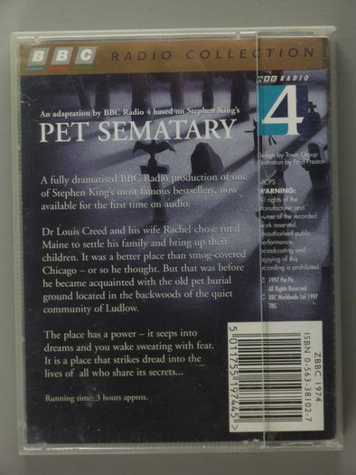 4 Thriller Audiobook Cassette Tapes. John Grisham, Stephen King, Erich Segal