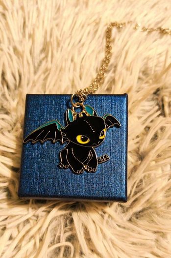 Flying Dragon Necklace Toothless Inspired How to Train Your Dragon Jewelry